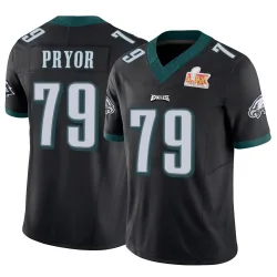 Men's Matt Pryor Philadelphia Eagles No.79 Limited Vapor F.U.S.E. Super Bowl LIX Jersey - Black