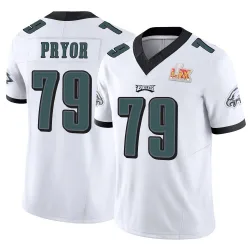 Men's Matt Pryor Philadelphia Eagles No.79 Limited Vapor F.U.S.E. Super Bowl LIX Jersey - White
