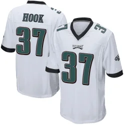 Men's Maxen Hook Philadelphia Eagles No.37 Game Jersey - White