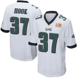 Men's Maxen Hook Philadelphia Eagles No.37 Game Super Bowl LIX Jersey - White