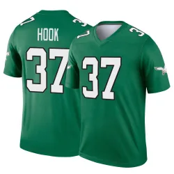 Men's Maxen Hook Philadelphia Eagles No.37 Legend Kelly Alternate Jersey - Green