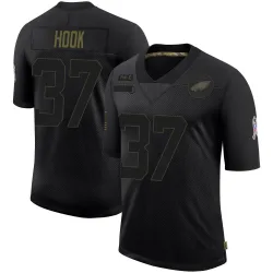 Men's Maxen Hook Philadelphia Eagles No.37 Limited 2020 Salute To Service Jersey - Black