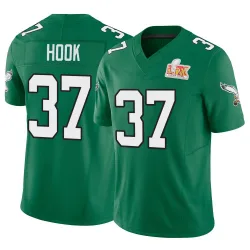 Men's Maxen Hook Philadelphia Eagles No.37 Limited Kelly Alternate Vapor F.U.S.E. Super Bowl LIX Jersey - Green