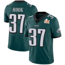 Men's Maxen Hook Philadelphia Eagles No.37 Limited Midnight Team Color Vapor Untouchable Super Bowl LIX Jersey - Green