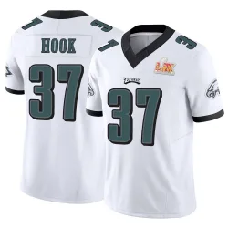 Men's Maxen Hook Philadelphia Eagles No.37 Limited Vapor F.U.S.E. Super Bowl LIX Jersey - White