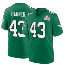 Men's Mekhi Garner Philadelphia Eagles No.43 Game Kelly Alternate Super Bowl LIX Jersey - Green