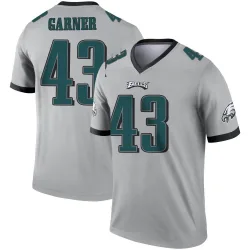Men's Mekhi Garner Philadelphia Eagles No.43 Legend Silver Inverted Jersey