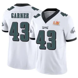 Men's Mekhi Garner Philadelphia Eagles No.43 Limited Vapor F.U.S.E. Super Bowl LIX Jersey - White