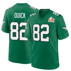 Men's Mike Quick Philadelphia Eagles No.82 Game Kelly Alternate Super Bowl LIX Jersey - Green