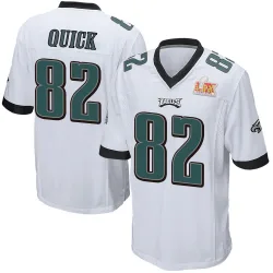 Men's Mike Quick Philadelphia Eagles No.82 Game Super Bowl LIX Jersey - White