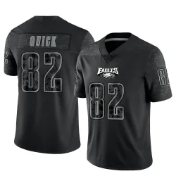 Men's Mike Quick Philadelphia Eagles No.82 Limited Reflective Jersey - Black