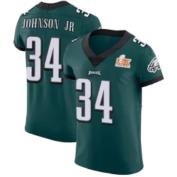 Men's Montrell Johnson Jr. Philadelphia Eagles No.34 Elite Midnight Team Color Vapor Untouchable Super Bowl LIX Jersey - Green