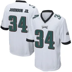 Men's Montrell Johnson Jr. Philadelphia Eagles No.34 Game Jersey - White