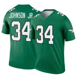 Men's Montrell Johnson Jr. Philadelphia Eagles No.34 Legend Kelly Alternate Jersey - Green