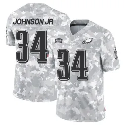 Men's Montrell Johnson Jr. Philadelphia Eagles No.34 Limited 2024 Salute to Service Jersey - Arctic Camo