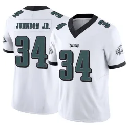 Men's Montrell Johnson Jr. Philadelphia Eagles No.34 Limited Vapor F.U.S.E. Jersey - White