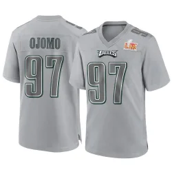Men's Moro Ojomo Philadelphia Eagles No.97 Game Atmosphere Fashion Super Bowl LIX Jersey - Gray