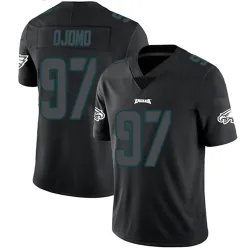 Men's Moro Ojomo Philadelphia Eagles No.97 Limited Jersey - Black Impact