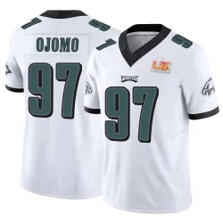 Men's Moro Ojomo Philadelphia Eagles No.97 Limited Vapor F.U.S.E. Super Bowl LIX Jersey - White