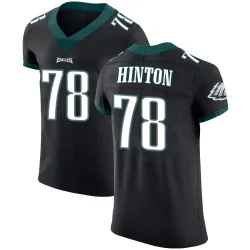 Men's Myles Hinton Philadelphia Eagles No.78 Elite Alternate Vapor Untouchable Jersey - Black