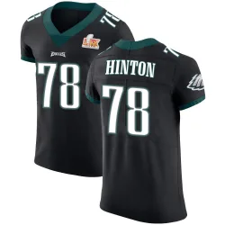 Men's Myles Hinton Philadelphia Eagles No.78 Elite Alternate Vapor Untouchable Super Bowl LIX Jersey - Black