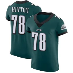 Men's Myles Hinton Philadelphia Eagles No.78 Elite Midnight Team Color Vapor Untouchable Jersey - Green