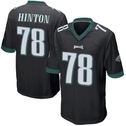 Men's Myles Hinton Philadelphia Eagles No.78 Game Alternate Jersey - Black