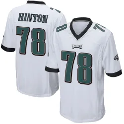 Men's Myles Hinton Philadelphia Eagles No.78 Game Jersey - White