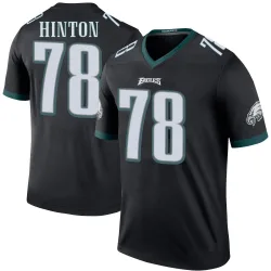 Men's Myles Hinton Philadelphia Eagles No.78 Legend Color Rush Jersey - Black