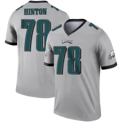Men's Myles Hinton Philadelphia Eagles No.78 Legend Silver Inverted Jersey
