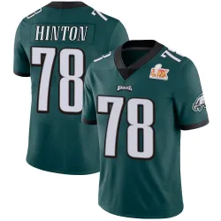 Men's Myles Hinton Philadelphia Eagles No.78 Limited Midnight Team Color Vapor Untouchable Super Bowl LIX Jersey - Green