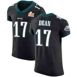 Men's Nakobe Dean Philadelphia Eagles No.17 Elite Alternate Vapor Untouchable Super Bowl LIX Jersey - Black