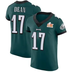 Men's Nakobe Dean Philadelphia Eagles No.17 Elite Midnight Team Color Vapor Untouchable Super Bowl LIX Jersey - Green