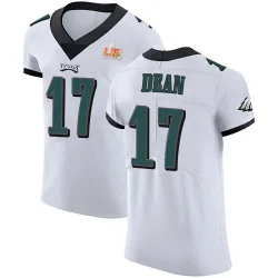 Men's Nakobe Dean Philadelphia Eagles No.17 Elite Vapor Untouchable Super Bowl LIX Jersey - White