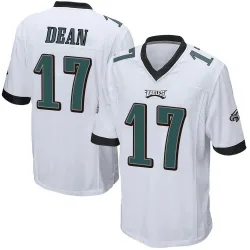 Men's Nakobe Dean Philadelphia Eagles No.17 Game Jersey - White