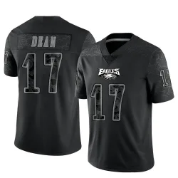 Men's Nakobe Dean Philadelphia Eagles No.17 Limited Reflective Jersey - Black