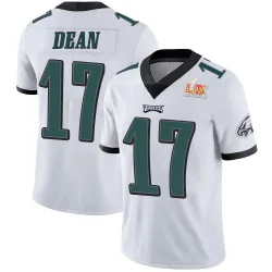 Men's Nakobe Dean Philadelphia Eagles No.17 Limited Vapor Untouchable Super Bowl LIX Jersey - White