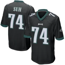 Men's Ndamukong Suh Philadelphia Eagles No.74 Game Alternate Jersey - Black