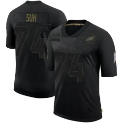 Men's Ndamukong Suh Philadelphia Eagles No.74 Limited 2020 Salute To Service Jersey - Black