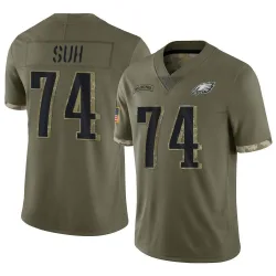 Men's Ndamukong Suh Philadelphia Eagles No.74 Limited 2022 Salute To Service Jersey - Olive