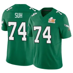 Men's Ndamukong Suh Philadelphia Eagles No.74 Limited Kelly Alternate Vapor F.U.S.E. Super Bowl LIX Jersey - Green