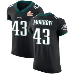 Men's Nicholas Morrow Philadelphia Eagles No.43 Elite Alternate Vapor Untouchable Super Bowl LIX Jersey - Black
