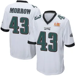 Men's Nicholas Morrow Philadelphia Eagles No.43 Game Super Bowl LIX Jersey - White