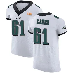 Men's Nick Gates Philadelphia Eagles No.61 Elite Vapor Untouchable Super Bowl LIX Jersey - White