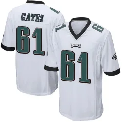 Men's Nick Gates Philadelphia Eagles No.61 Game Jersey - White