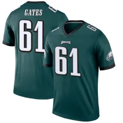 Men's Nick Gates Philadelphia Eagles No.61 Legend Jersey - Green