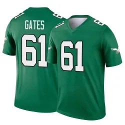 Men's Nick Gates Philadelphia Eagles No.61 Legend Kelly Alternate Jersey - Green
