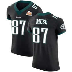 Men's Nick Muse Philadelphia Eagles No.87 Elite Alternate Vapor Untouchable Super Bowl LIX Jersey - Black