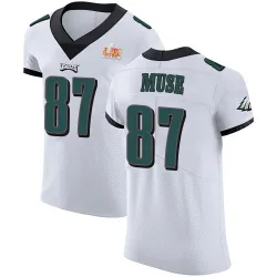 Men's Nick Muse Philadelphia Eagles No.87 Elite Vapor Untouchable Super Bowl LIX Jersey - White