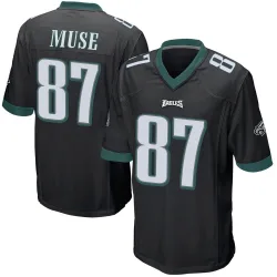 Men's Nick Muse Philadelphia Eagles No.87 Game Alternate Jersey - Black